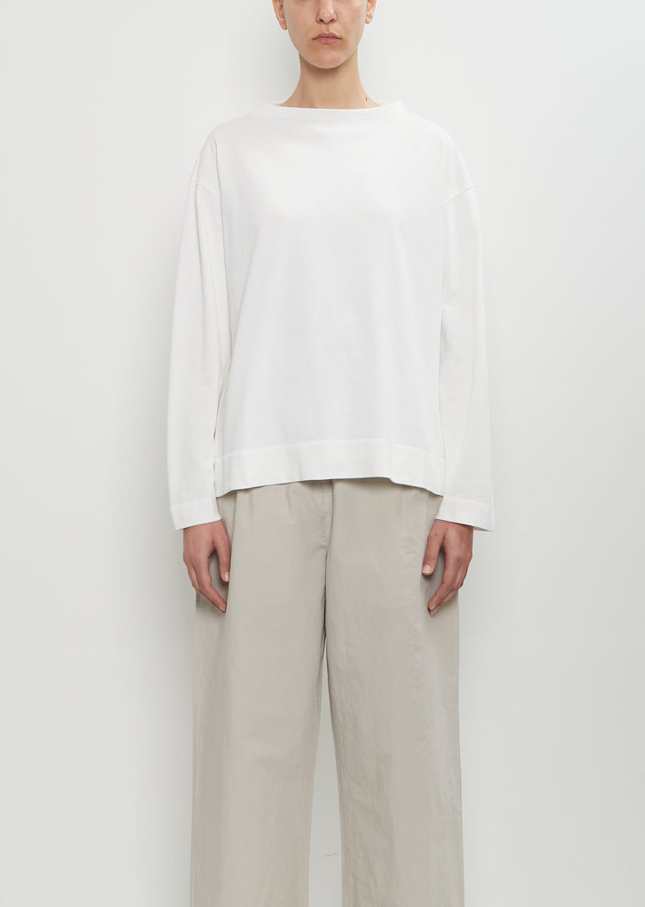 Organic Cotton Smock Neck T-Shirt — Off White