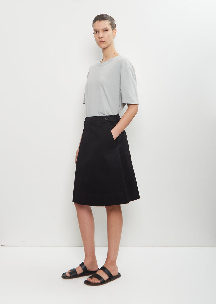 Cotton Button Belt Skirt