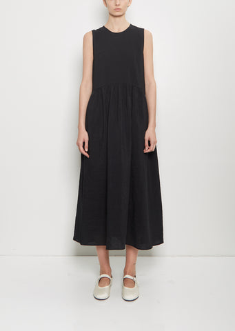 Linen Pleated Waist Dress