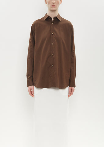 Washed Finx Typewriter Shirt — Dark Brown