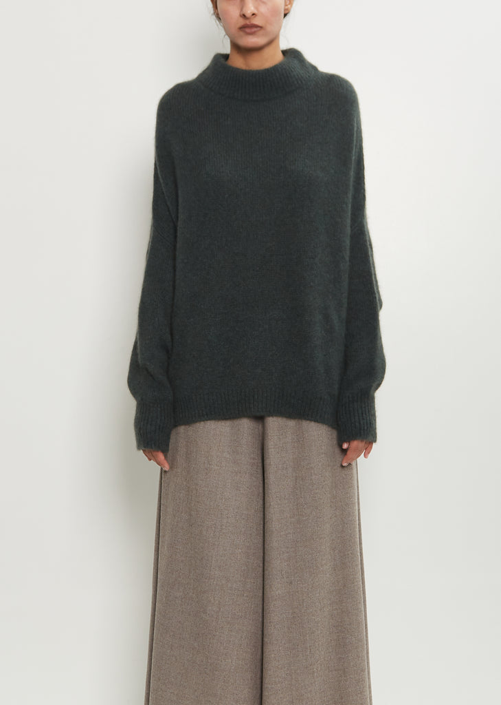 Cashmere Silk Crewneck Kimono Sleeve Sweater