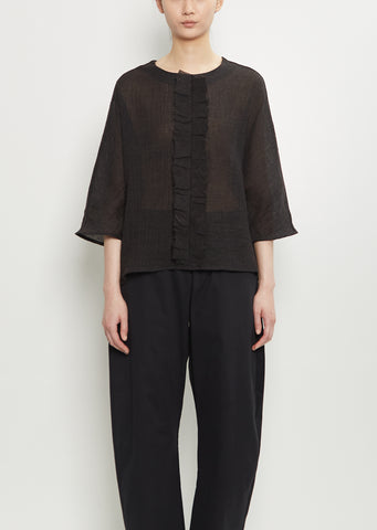 Linen Wool Ruffle Top